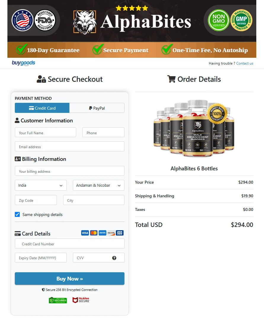 AlphaBites Order Page